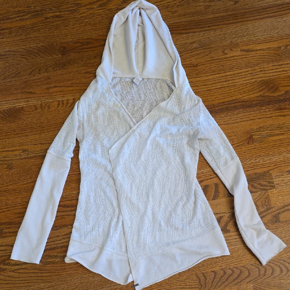 Prana Cream Hooded Cardigan